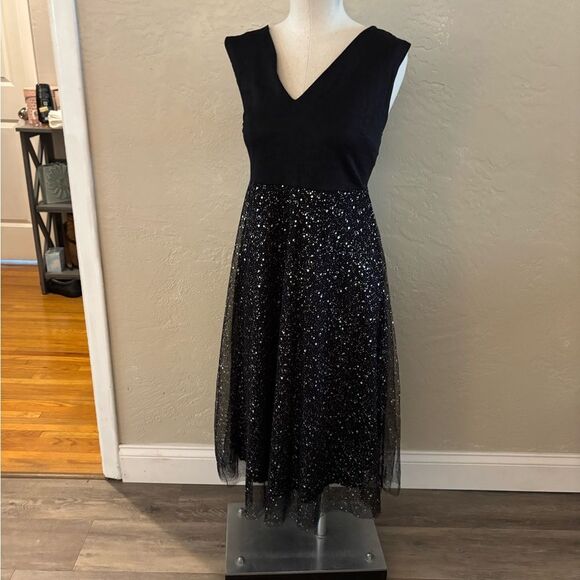 Amazon Black Glitter Evening Dress Sz XL - Picture 2 of 10
